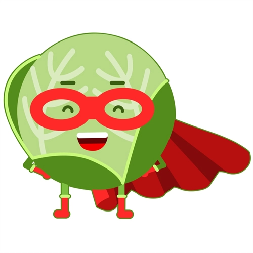 Superhero Cabbage Classroom Vegetable Transparent Sticker